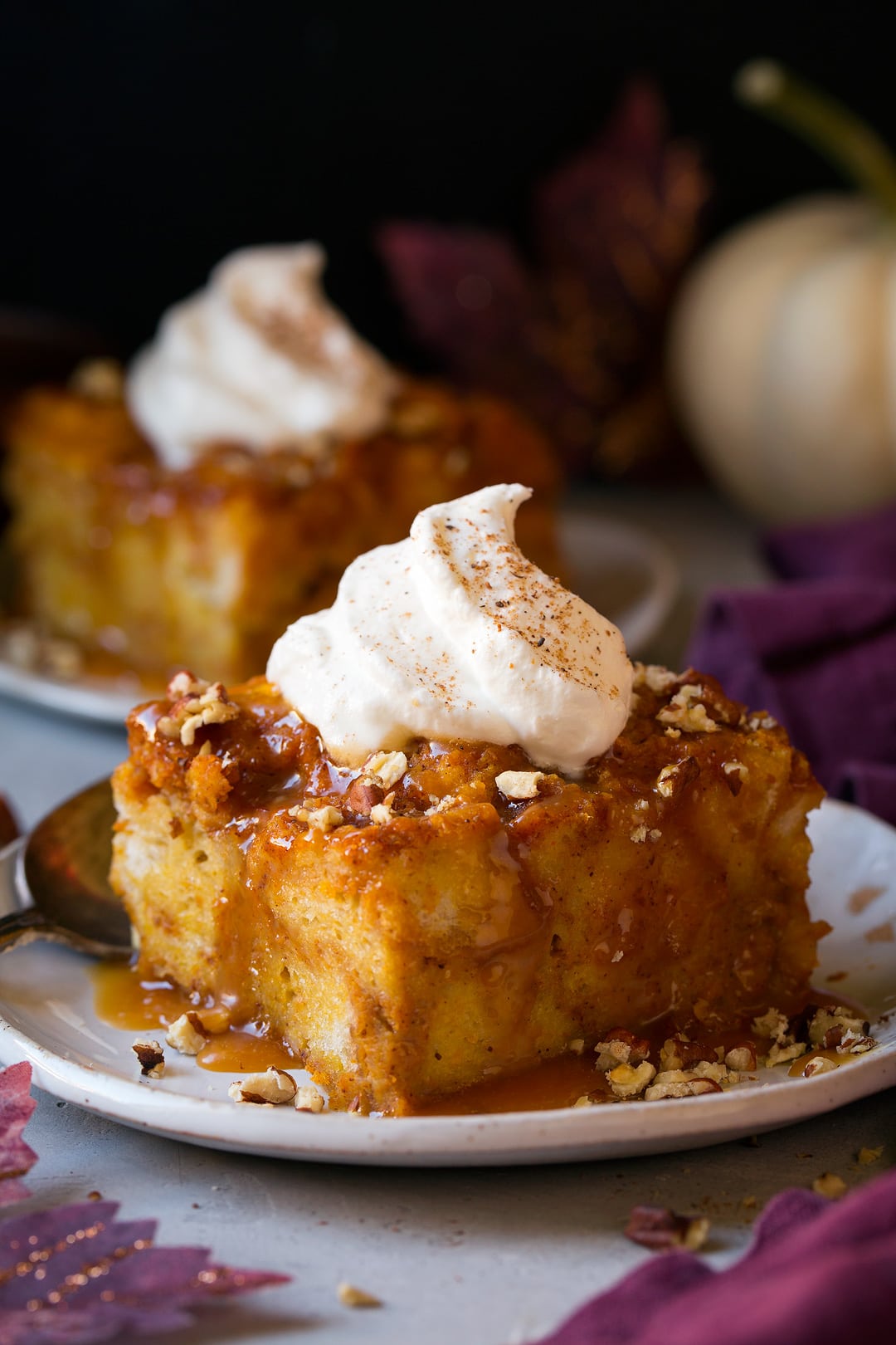 Pumpkin Bread Pudding W/ Warm Caramel Sauce - Eddies of Roland Park