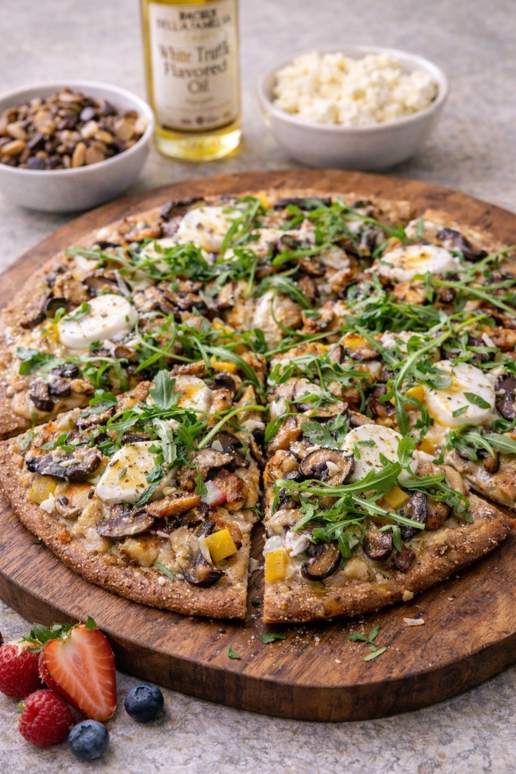 Double-Mushroom Grilled Pizza - Eddies of Roland Park